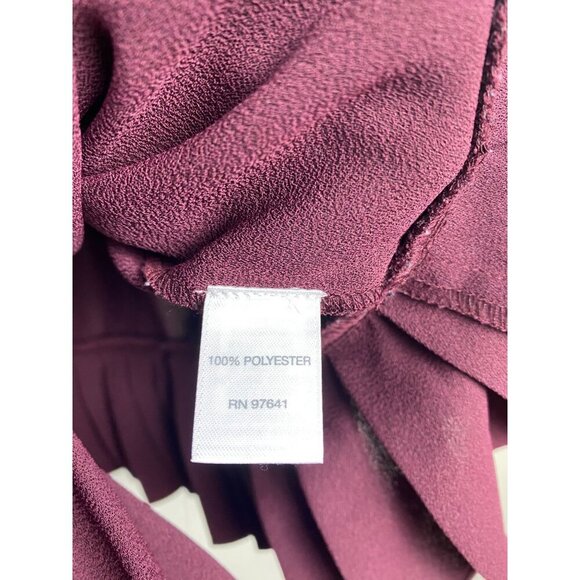 J. Jill Womens Maroon Pleated Hem Long Sleeve Top Women size Large Office Career - Picture 7 of 13